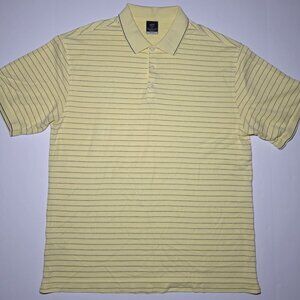 Nike Dri Fit Mens Yellow and Black Stripe short sleeve Polo Size Large